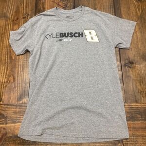 Kyle‎ Busch #8 NASCAR Racing RCR Graphic Tee Mens Medium Gray T-Shirt